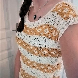 t-shirt jacquard femme tricot